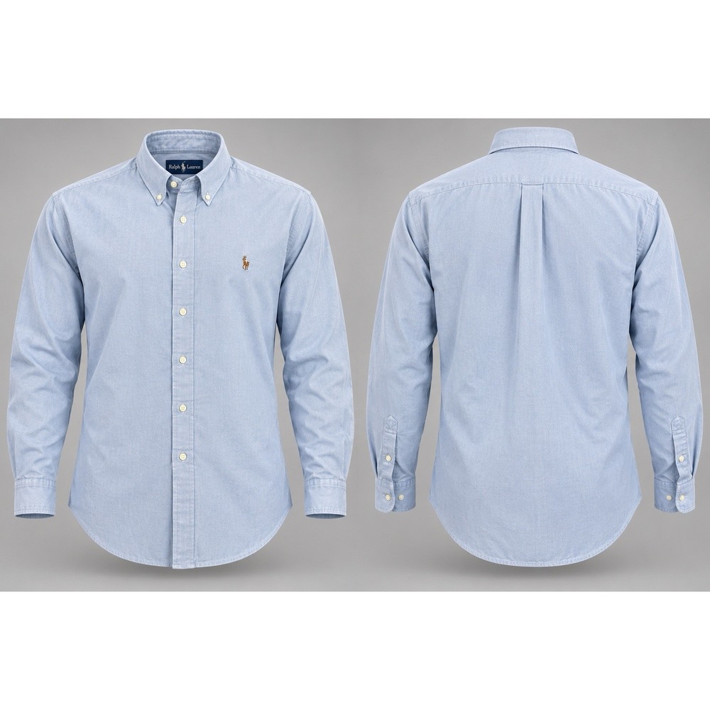 Ralph Lauren Light Blue Flesh Pony Button Down Classic Fit Shirt XL Flesh Pony